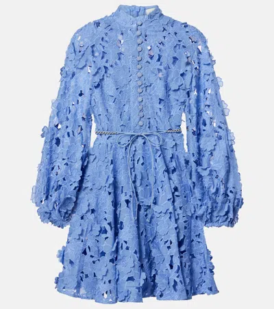 Zimmermann Womens Jacaranda Patience Long-sleeve Cotton Mini Dress Xs In Blue