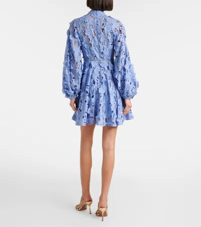 Zimmermann Womens Jacaranda Patience Long-sleeve Cotton Mini Dress Xs In Blue