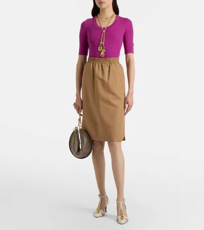 Chloé Chloe Logo-embroidered Ribbed Wool Top In Multi