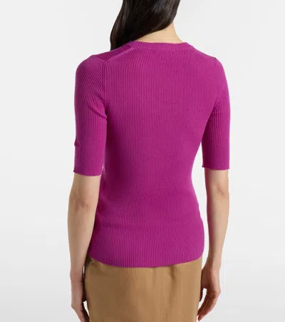 Chloé Chloe Logo-embroidered Ribbed Wool Top In Multi