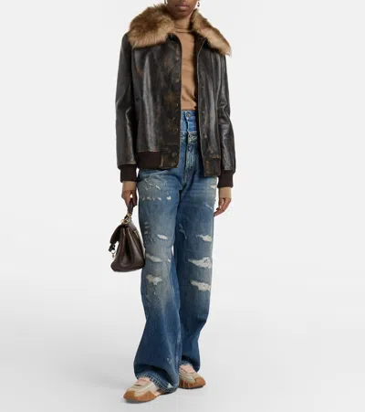 Dolce & Gabbana Dg Athletic Sneakers In Ivory And Pink Fabric And Leather In Multi