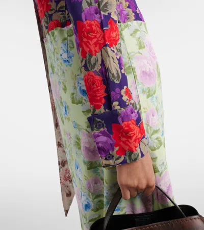 Acne Studios Scarf-detailed Floral-print Crepe Midi Dress In Multi