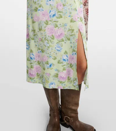 Acne Studios Scarf-detailed Floral-print Crepe Midi Dress In Multi