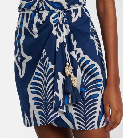 Poupette St Barth Manon Floral Halterneck Cotton Minidress In Blue