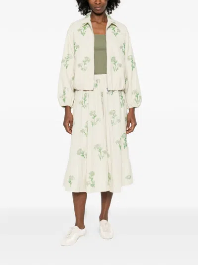 Maje Floral Zip Jacket In White