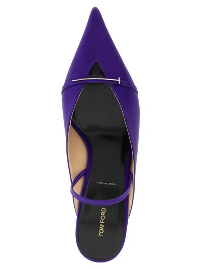 Tom Ford Julianne Slingback Pumps Pointed Toe Kitten In Blue
