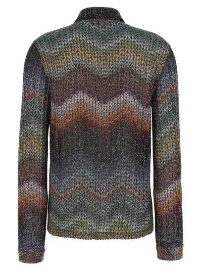 Missoni Sequin-embellished Zigzag Metallic-knit Shirt In Multi