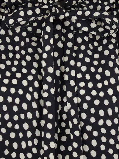Chloé Women Black Blouse With High Neck And All-over Polka Dot Motif In Silk Woman In Multi