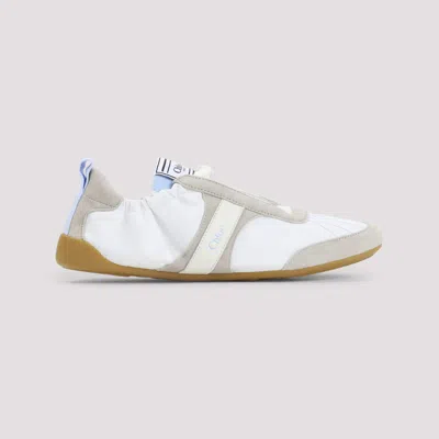 Chloé White Calf Leather Bos Taurus Athletic Sneakers In Multi