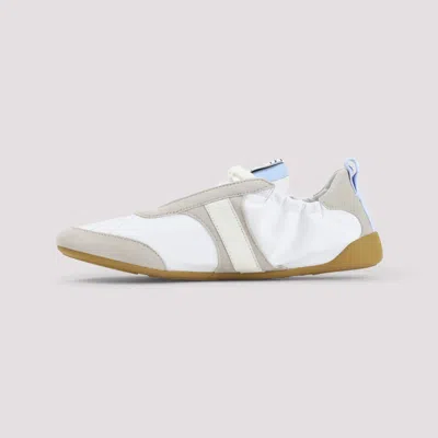 Chloé White Calf Leather Bos Taurus Athletic Sneakers In Multi