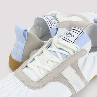 Chloé White Calf Leather Bos Taurus Athletic Sneakers In Multi