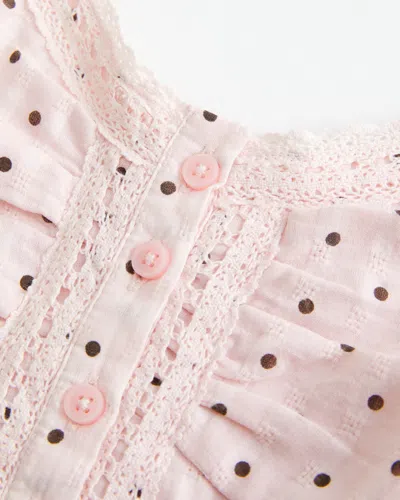 Hollister Curvy Lace Trim Mini Dress In Pink