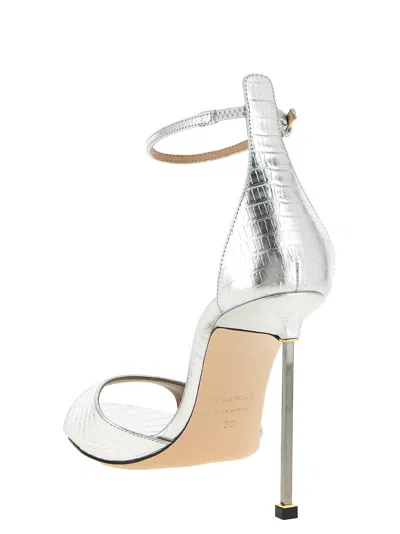 Tom Ford Women Silver Leather Heels, 7.5 Luxury Pumps & Heels For Women Darveys In Silver