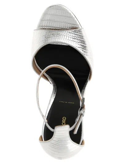 Tom Ford Women Silver Leather Heels, 7.5 Luxury Pumps & Heels For Women Darveys In Silver