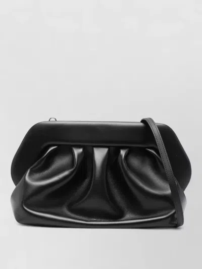 Themoirè Structured Black Bios Clutch With Magnetic Closure In Black