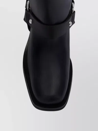 Ganni Ankle Boots With Eco-friendly Recycled Leather And Buckle Detail In Black