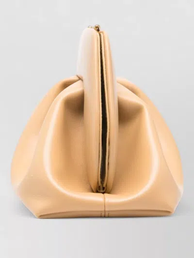 Themoirè Pleated Rectangular Clutch Adaptable Strap In Red