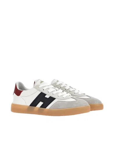 Hogan Cool Leather Sneakers With Nappa And Suede Inserts In White
