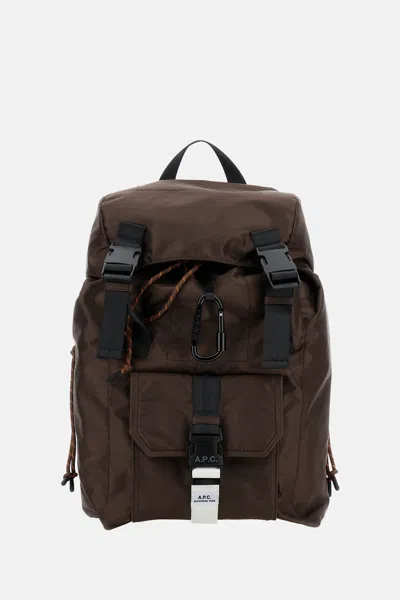 A.p.c. Brown Trek Technical Backpack In Orange