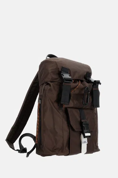 A.p.c. Brown Trek Technical Backpack In Orange