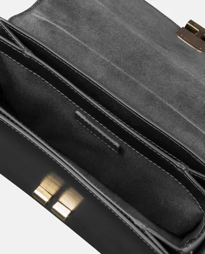 A.p.c. Compact Black Calf Leather Shoulder Bag With Adjustable Strap