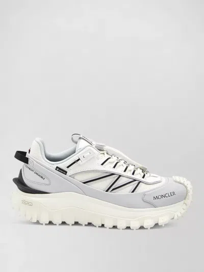 Moncler Light Grey Real Leather Trailgrip Gtx Low Top Sneakers In Gray
