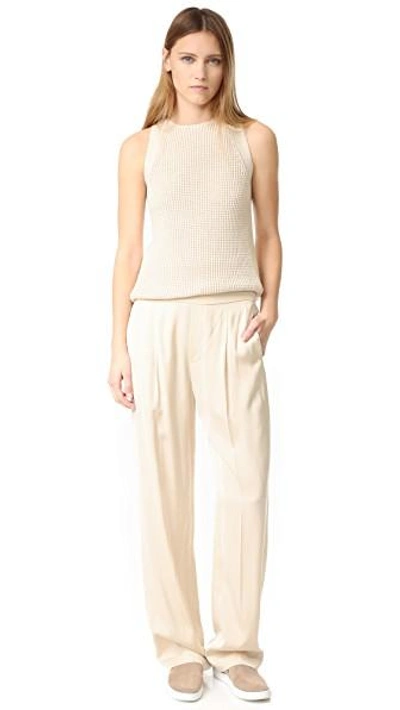 Shop Vince Sleeveless Tunic Sweater In Off White