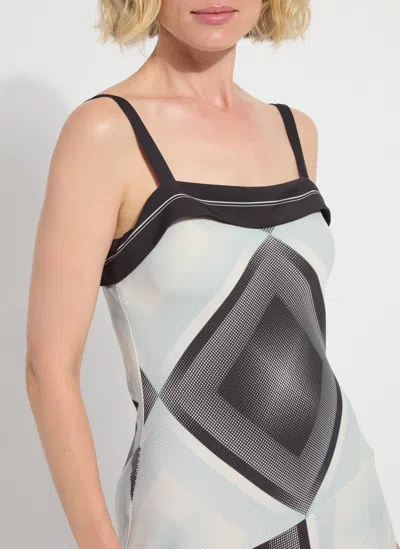 Lyssé Sarai Handkerchief Asymmetric Midi Dress In Halftone Scarf In Multi
