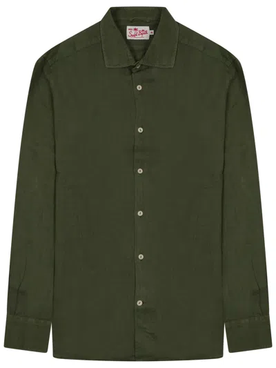 Mc2 Saint Barth Green Regular Solid Shirt In Green
