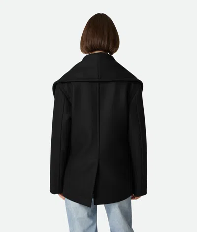 Bottega Veneta Double-breasted Wool Coat In Black