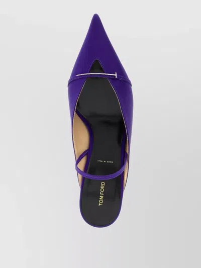 Tom Ford Julianne Slingback Pumps Pointed Toe Kitten In Blue