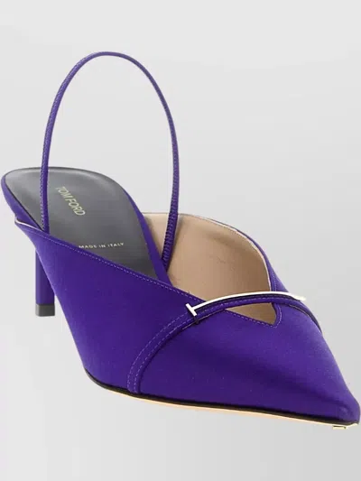 Tom Ford Julianne Slingback Pumps Pointed Toe Kitten In Blue