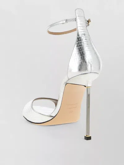 Tom Ford Women Silver Leather Heels, 7.5 Luxury Pumps & Heels For Women Darveys In Gray