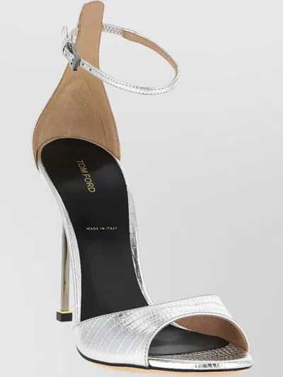 Tom Ford Women Silver Leather Heels, 7.5 Luxury Pumps & Heels For Women Darveys In Gray