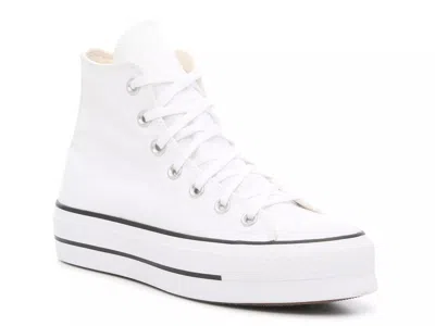 Converse White Chuck Taylor All Star Lift Platform High Sneakers In White Black