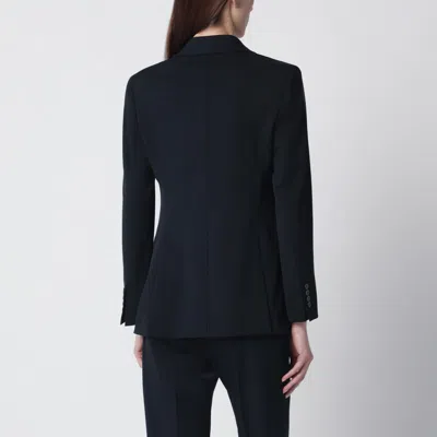 Max Mara Blue Double-breasted Wool Jacket In Black