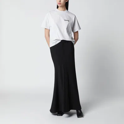 Balenciaga Womens Dirty White Logo-print Relaxed-fit Cotton T-shirt In White