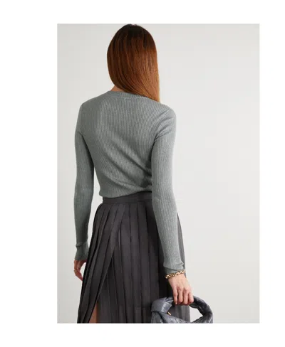 Brunello Cucinelli Rib Metallic Pullover In Gray