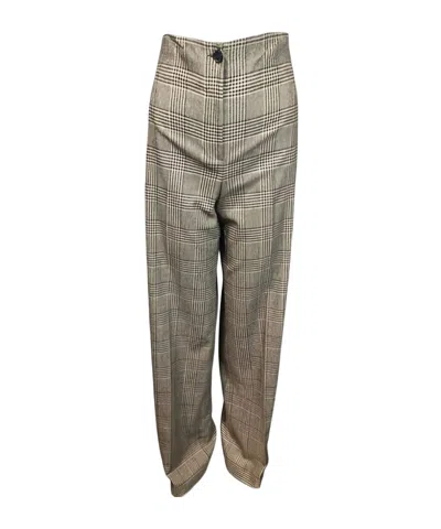 D Exterior Plaid Pattern Casual Pants In Multi