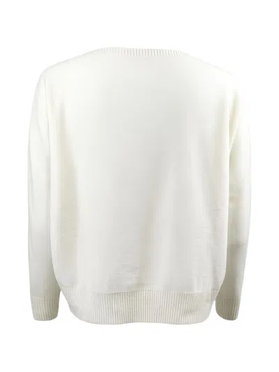 D Exterior Long-sleeved Sweater In White