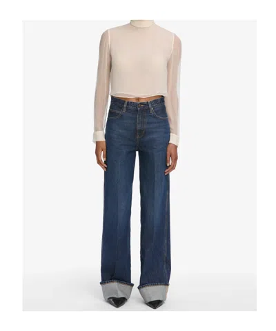 Frame Cuffed Jeans In Blue
