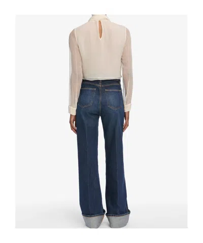 Frame Cuffed Jeans In Blue
