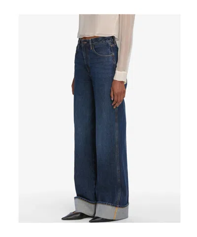 Frame Cuffed Jeans In Blue