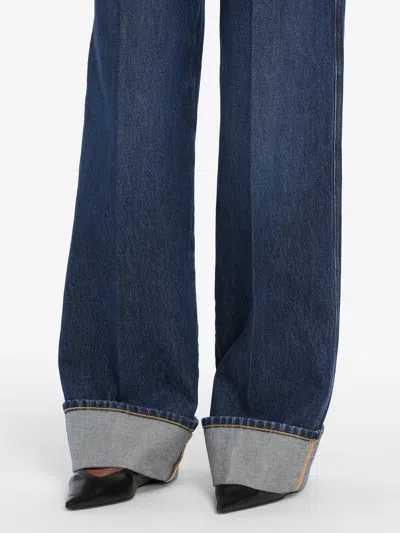 Frame Cuffed Jeans In Blue