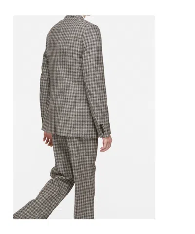 Acne Studios Checked Wool Blazer In Brown