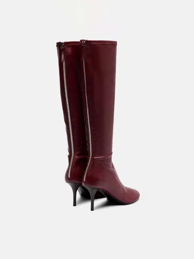 Acne Studios Stretch Back Boots Wine Red In Brown