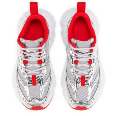 Christian Louboutin So Flo Metallic Leather-trimmed Mesh Sneakers In White