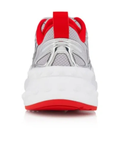 Christian Louboutin So Flo Metallic Leather-trimmed Mesh Sneakers In White