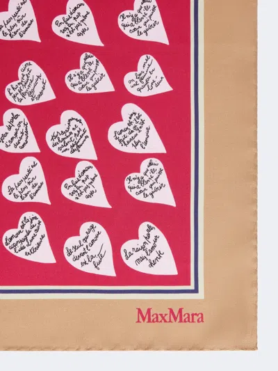 Max Mara Patterned Silk Scarf In Pink