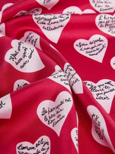 Max Mara Patterned Silk Scarf In Pink